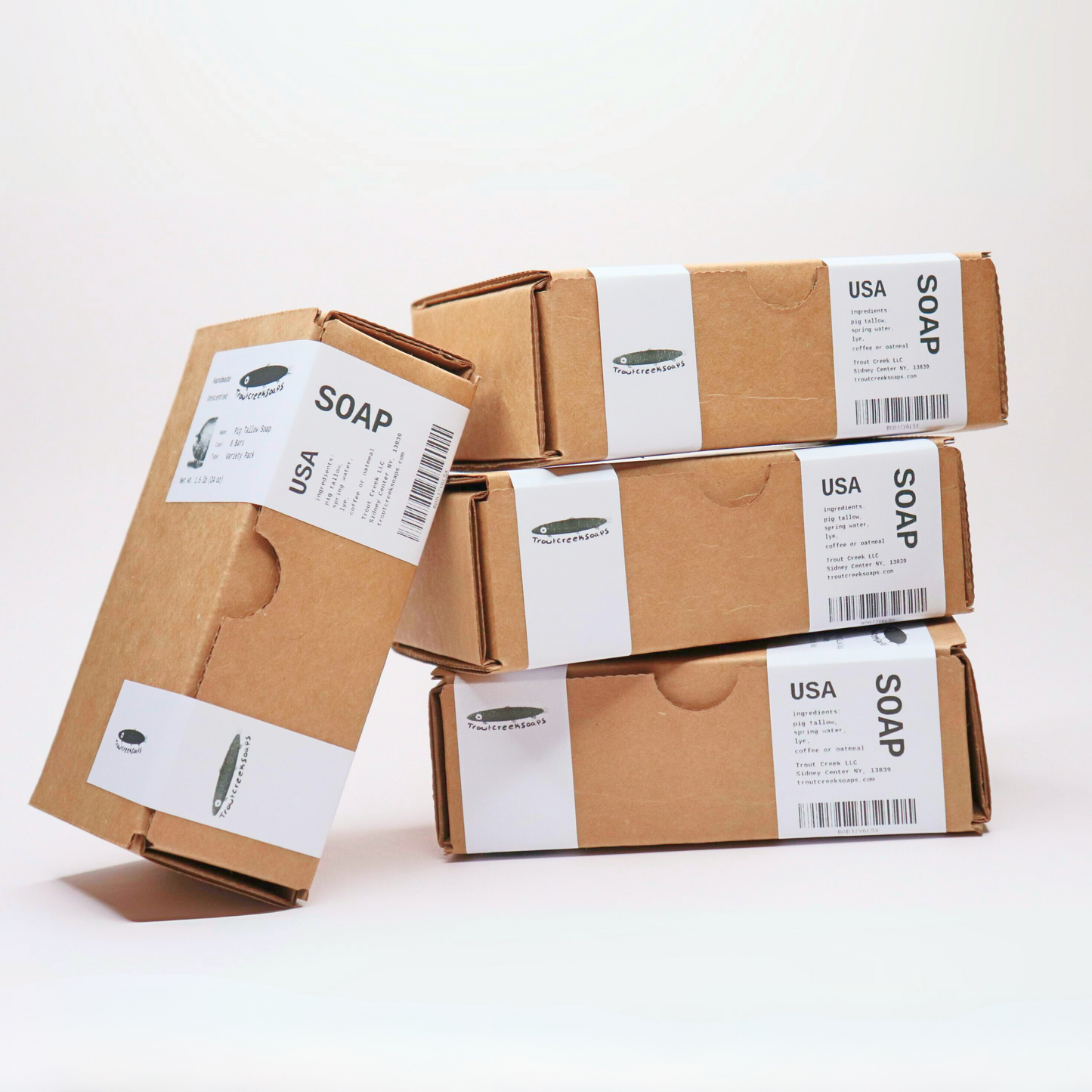 Pig Tallow Soap: 8 Bar Variety Pack (1.5lb)