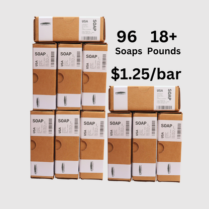 Pig Tallow Soap: 96 Bar Wholesale Case (18lb)