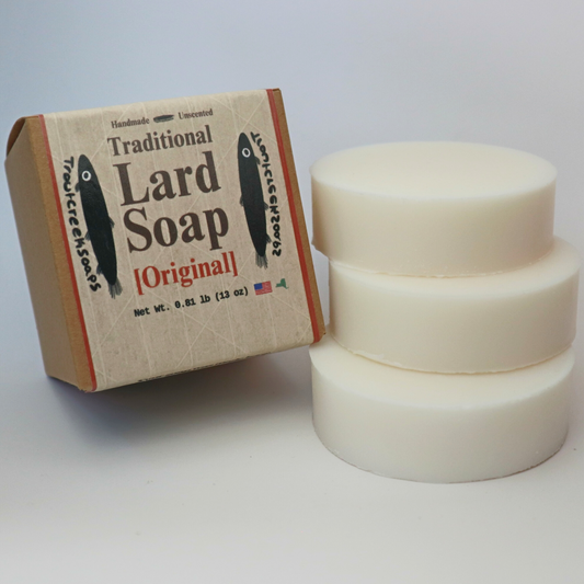 Traditional Lard Soap: 1 Box of 3 [3 Bars]